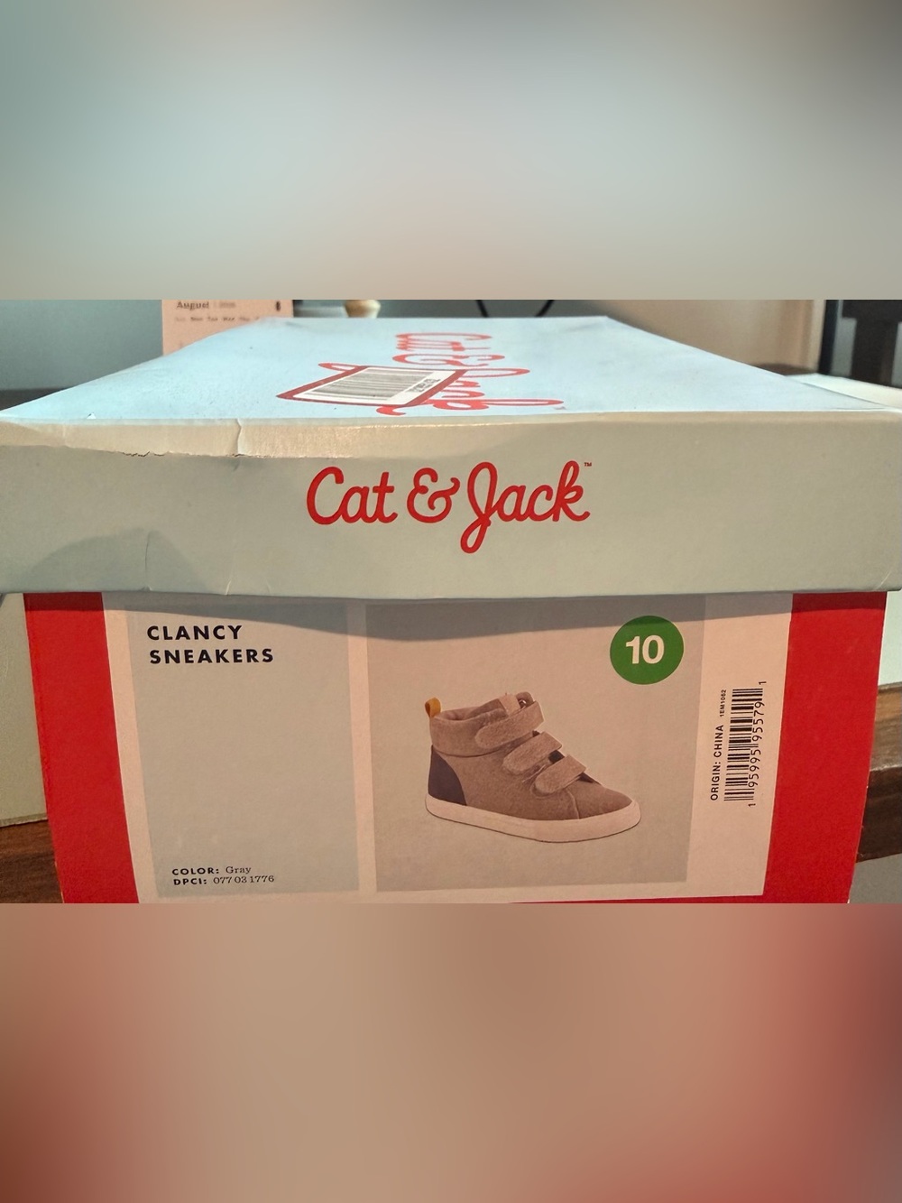 Cat & Jack Kids' Grey High-Top Sneaker - Size 10